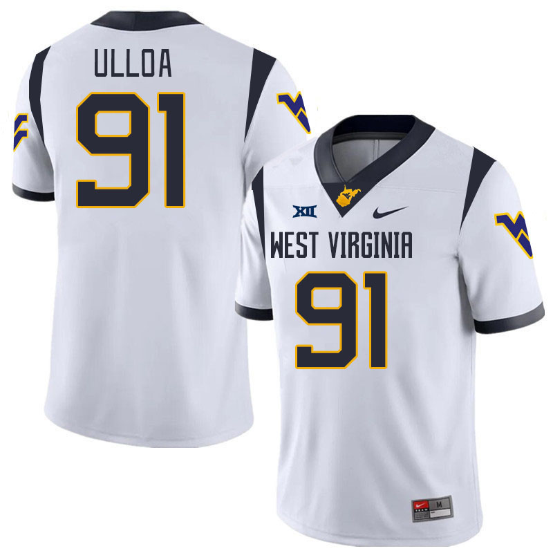 Men #91 Jonah Ulloa West Virginia Mountaineers College 2024 New Uniforms Football Jerseys Stitched S